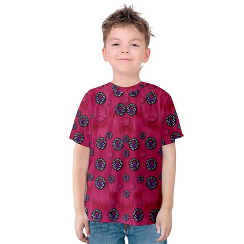 The Dark Moon Fell In Love With The Blood Moon Decorative Kids  Cotton Tee by pepitasart