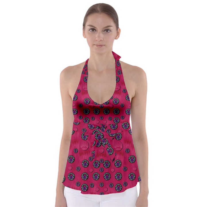 The Dark Moon Fell In Love With The Blood Moon Decorative Babydoll Tankini Top