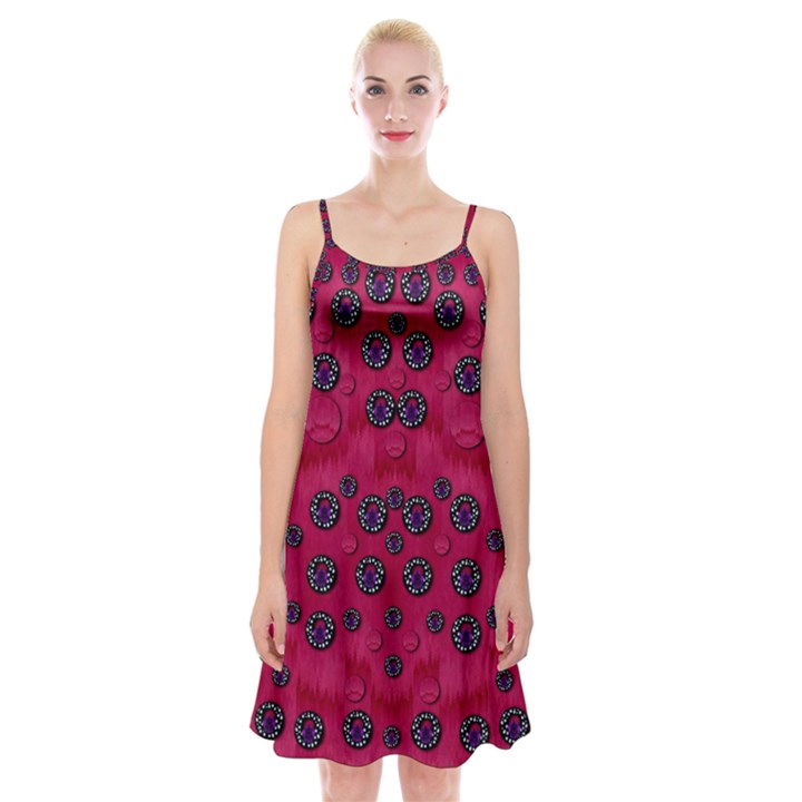 The Dark Moon Fell In Love With The Blood Moon Decorative Spaghetti Strap Velvet Dress