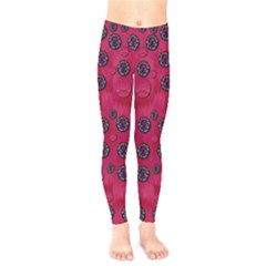 The Dark Moon Fell In Love With The Blood Moon Decorative Kids  Leggings by pepitasart