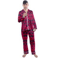 The Dark Moon Fell In Love With The Blood Moon Decorative Men s Satin Pajamas Long Pants Set by pepitasart