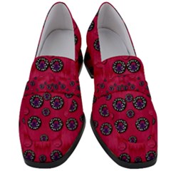 The Dark Moon Fell In Love With The Blood Moon Decorative Women s Chunky Heel Loafers by pepitasart