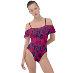 The Dark Moon Fell In Love With The Blood Moon Decorative Frill Detail One Piece Swimsuit