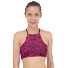 The Dark Moon Fell In Love With The Blood Moon Decorative Racer Front Bikini Top