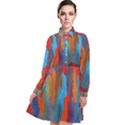 Long Sleeve Chiffon Shirt Dress with Blue and Red design View1