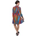 Long Sleeve Chiffon Shirt Dress with Blue and Red design View2