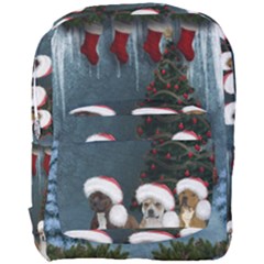 Christmas, Cute Dogs With Christmas Hat Full Print Backpack by FantasyWorld7