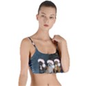 Christmas, Cute Dogs With Christmas Hat Layered Top Bikini Top  View1