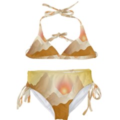 Twilight Mountain Landscape Sky Kids  Classic Bikini Set by Vaneshart