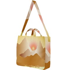 Twilight Mountain Landscape Sky Square Shoulder Tote Bag by Vaneshart