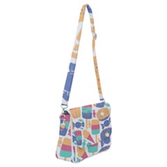 Icecream Pattern Pastel Sumer Shoulder Bag With Back Zipper by Vaneshart