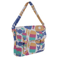 Icecream Pattern Pastel Sumer Buckle Messenger Bag by Vaneshart