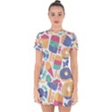 Icecream Pattern Pastel Sumer Drop Hem Mini Chiffon Dress View1