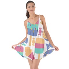 Icecream Pattern Pastel Sumer Love The Sun Cover Up by Vaneshart