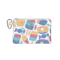 Icecream Pattern Pastel Sumer Canvas Cosmetic Bag (small) by Vaneshart