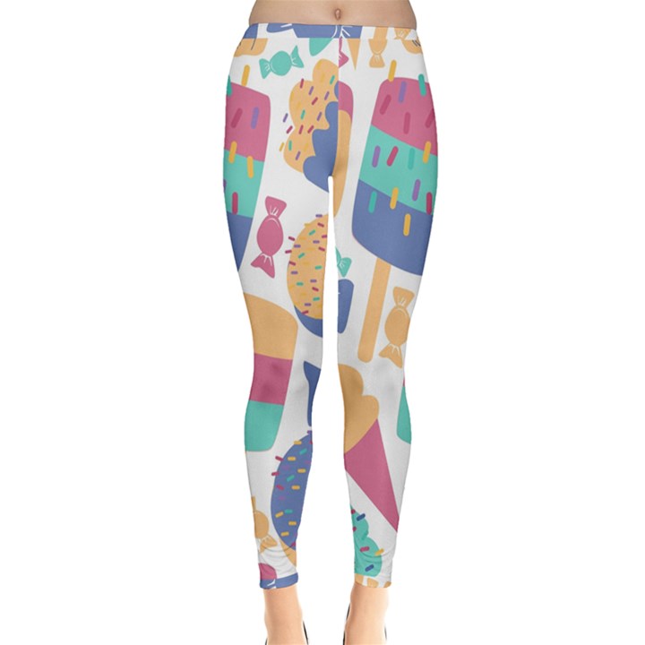 Icecream Pattern Pastel Sumer Inside Out Leggings