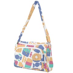 Icecream Pattern Pastel Sumer Front Pocket Crossbody Bag by Vaneshart