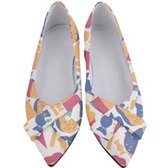 Icecream Pattern Pastel Sumer Women s Bow Heels