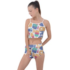 Icecream Pattern Pastel Sumer Summer Cropped Co-ord Set