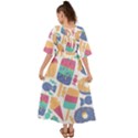 Icecream Pattern Pastel Sumer Kimono Sleeve Boho Dress View2