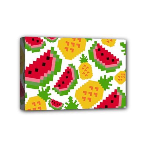 Watermelon Pattern Se Fruit Summer Mini Canvas 6  X 4  (stretched) by Vaneshart