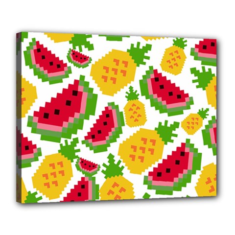 Watermelon Pattern Se Fruit Summer Canvas 20  X 16  (stretched) by Vaneshart