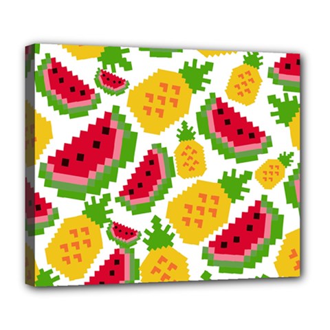 Watermelon Pattern Se Fruit Summer Deluxe Canvas 24  X 20  (stretched) by Vaneshart