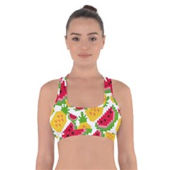 Watermelon Pattern Se Fruit Summer Cross Back Sports Bra by Vaneshart