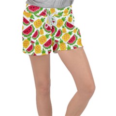 Watermelon Pattern Se Fruit Summer Women s Velour Lounge Shorts by Vaneshart