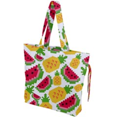 Watermelon Pattern Se Fruit Summer Drawstring Tote Bag by Vaneshart