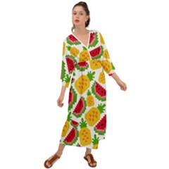 Watermelon Pattern Se Fruit Summer Grecian Style  Maxi Dress by Vaneshart