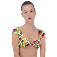 Watermelon Pattern Se Fruit Summer Cap Sleeve Ring Bikini Top