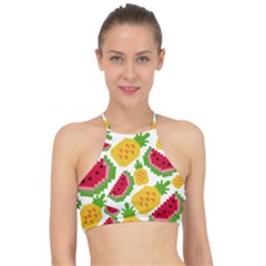 Watermelon Pattern Se Fruit Summer Racer Front Bikini Top