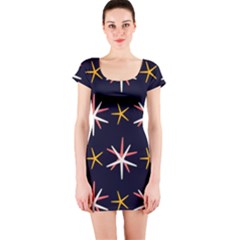 Sea Stars Pattern Sea Texture Short Sleeve Bodycon Dress by Vaneshart