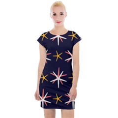 Sea Stars Pattern Sea Texture Cap Sleeve Bodycon Dress by Vaneshart