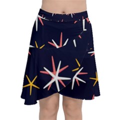 Sea Stars Pattern Sea Texture Chiffon Wrap Front Skirt by Vaneshart