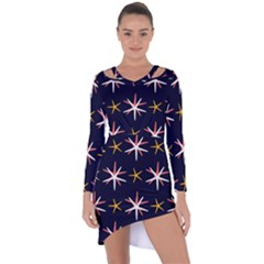 Sea Stars Pattern Sea Texture Asymmetric Cut-out Shift Dress by Vaneshart