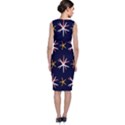 Sea Stars Pattern Sea Texture Sleeveless Velvet Midi Dress View2