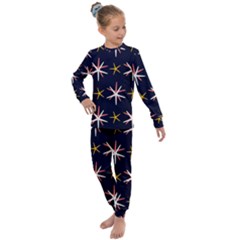 Sea Stars Pattern Sea Texture Kids  Long Sleeve Set  by Vaneshart