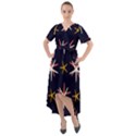 Sea Stars Pattern Sea Texture Front Wrap High Low Dress View1