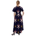 Sea Stars Pattern Sea Texture Front Wrap High Low Dress View2