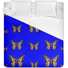 Butterfly Pattern Blue Insects Duvet Cover (king Size) by Vaneshart