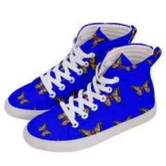 Butterfly Pattern Blue Insects Men s Hi-top Skate Sneakers by Vaneshart