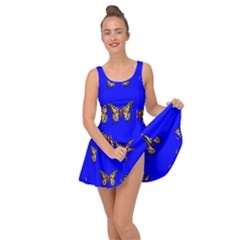 Butterfly Pattern Blue Insects Inside Out Casual Dress by Vaneshart