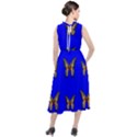 Butterfly Pattern Blue Insects Round Neck Boho Dress View2