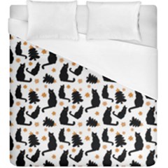 Black Cat Star Christmas Tree Duvet Cover (king Size) by Vaneshart