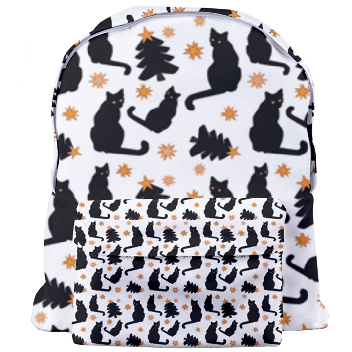 Black Cat Star Christmas Tree Giant Full Print Backpack