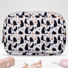 Black Cat Star Christmas Tree Make Up Pouch (small) by Vaneshart