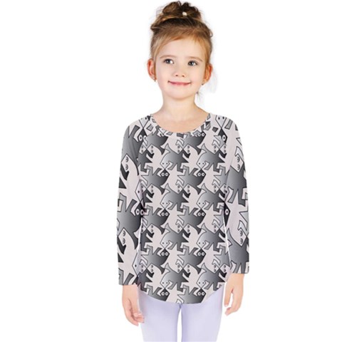 Seamless Tessellation Background Kids  Long Sleeve Tee by Vaneshart