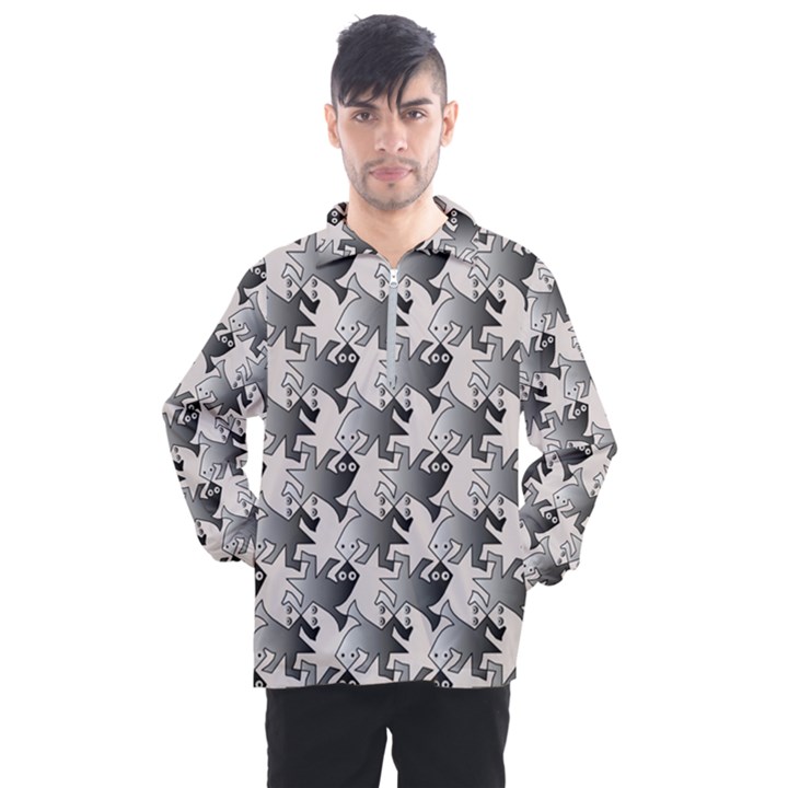 Seamless Tessellation Background Men s Half Zip Pullover